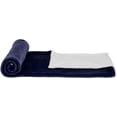 thumbnail image 3 of Soft Micromink Sherpa Throw Blanket - Full or Queen, Navy Blue, 3 of 7