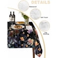 thumbnail image 5 of Black Spring Floral Rectangle Tablecloth, Elegant Flowers Farmhouse Botanical Waterproof & StainResistant Tablecloth, Washable Oil-proof Table Cover for Dining/Party/Wedding/Camping/Buffet 60x84 In, 5 of 9