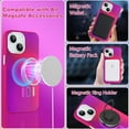 thumbnail image 2 of Designed for iPhone 15 Case Magnetic Fluorescent Iridescent Laser Cute Slim Phone Case for Women Men Girls Compatible with MagSafe Protective Luxury Cover 15 Hot Pink, 2 of 12