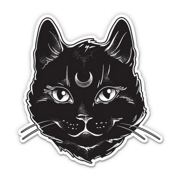 Celestial Kitty Cat Pretty - 3" Vinyl Sticker - For Car Laptop I-Pad Phone Helmet Hard Hat - Waterproof Decal