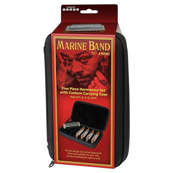 Hohner Marine Band 5-Piece Harmonica Set, G, A, C, D and E