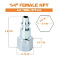 thumbnail image 6 of GASHER 1/4-Inch NPT Female Industrial Air Plug, Pneumatic Plugs 300PSI (20-Pack), 6 of 7