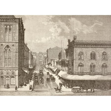 San Francisco, California, United States of America. Montgomery Street In The 1880S From A 19th Century Illustration Poster Print, 17 x 12