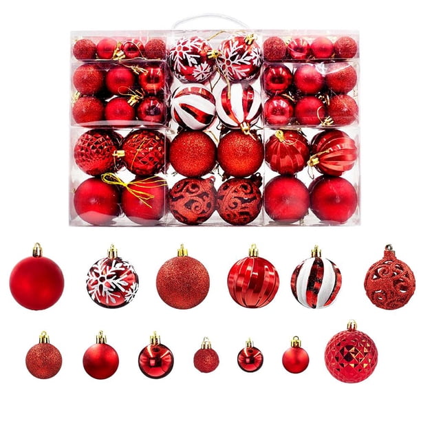 Adornos De Bolas De Navidad Bolas Colgantes De Plástico Pintadas Decoración De Árbol De Navidad Para Navidad Y Fiestas 100 Uds. Minnieouse HA040078-01