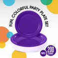 thumbnail image 4 of Exquisite Purple Disposable Heavy Duty Paper Plates, 7 and 9 Inch, 200 Count, 350 GSM, 4 of 5
