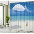 thumbnail image 5 of Ambesonne Beach Shower Curtain, Summer Season Vibes Sea, 69"Wx84"L, White Cream Blue, 5 of 5