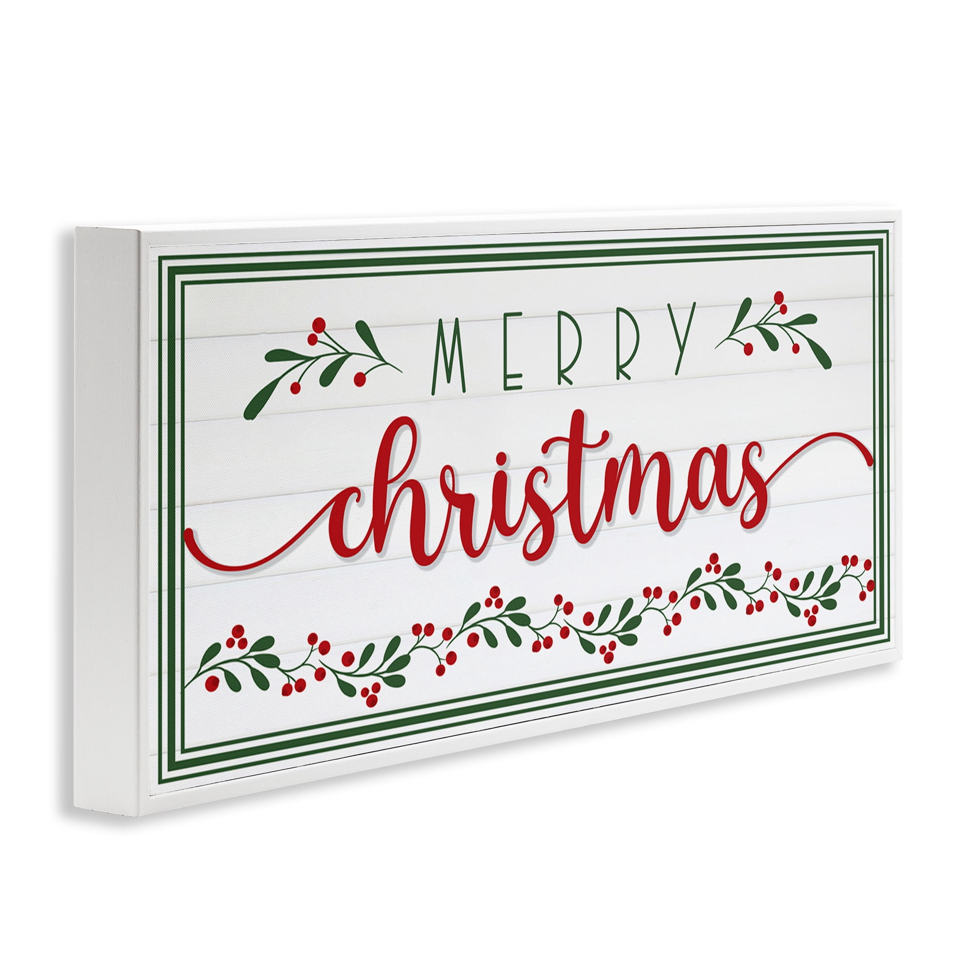 Stupell Industries Festive Christmas Phrase Holiday Painting White Framed Art Print Wall Art, 24 x 10