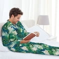 thumbnail image 6 of Sikiie Peacock And Flowers Mens Pajama Set, Soft Warm Long Sleeve Sleepwear, Cozy Button-Down Pjs for Men-Large, 6 of 7
