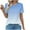 Light Blue, variant on Uaswgudfs Women's T-Shirts Cotton Short-Sleeve Shirts Crew-Neck Tees Classic-Fit Breathable Casual Summer Tops