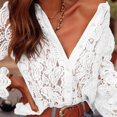 thumbnail image 5 of Pxiakgy Women's Dressy Casual Lace Blouse Long Sleeve Button Up Shirts Tops Spring Fall Fashion Clothes Hollow Out Dressy Eyelet Tops for Women Casual Lace Blouse Long Sleeve Up Shirts Tops White Xl, 5 of 9
