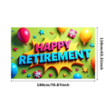 thumbnail image 1 of Happy Retirement Foil Balloon Banner Colorful Background Party Decorations Retirement Party Photography Props Backdrop Celebration Supplies, 1 of 4