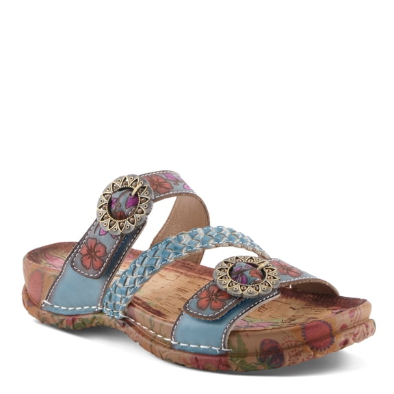 L`Artiste Ontheroad Women’s Sandal Slide with Hand-painted Style & Comfort Fit