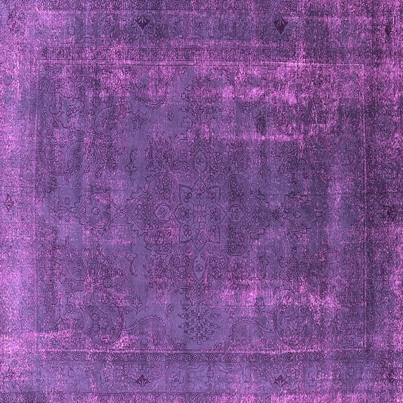 Ahgly Company Indoor Square Oriental Pink Industrial Area Rugs, 6' Square