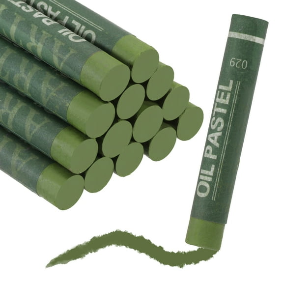 Uxcell Soft Oil Pastels, Oil Pastel Crayons Vibrant Color Blendable Art Supplies for Painting Drawing Blending Painting Artists Beginners Professional(Olive Green, Pack of 36)