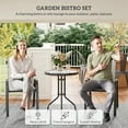 thumbnail image 4 of Outsunny Outdoor Bistro Set Small Patio Set w/ Stackable Chairs, Grey, 4 of 10