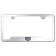 Jeep Grill Laser Etched Logo Cut-Out License Plate Frame (Chrome)