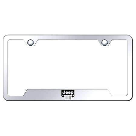 Jeep Grill Laser Etched Logo Cut-Out License Plate Frame (Chrome)
