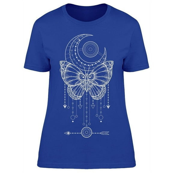 Butterfly With Arrows And Moon T-Shirt Women -Image by Shutterstock, Female Large