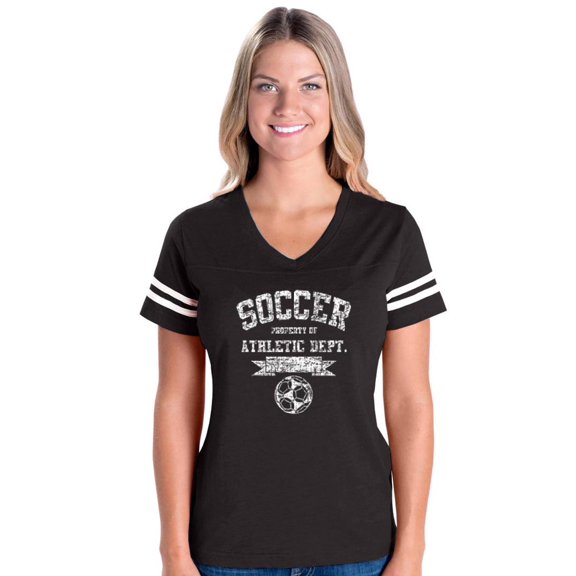 Womens Soccer Athletic Dept. Football V-Neck T-Shirt