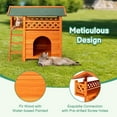 thumbnail image 5 of 2-Story Wooden Feral Cat House Outdoor Indoor Kitty Houses with Door & Stairs & Weatherproof Roof, Orange & Green, 5 of 10