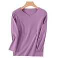 thumbnail image 4 of ClodeEU Women's V Neck Long Sleeve Thermal Underwear Top ,Cozy Warm Base Layer ,Women's Plus L, 4 of 4