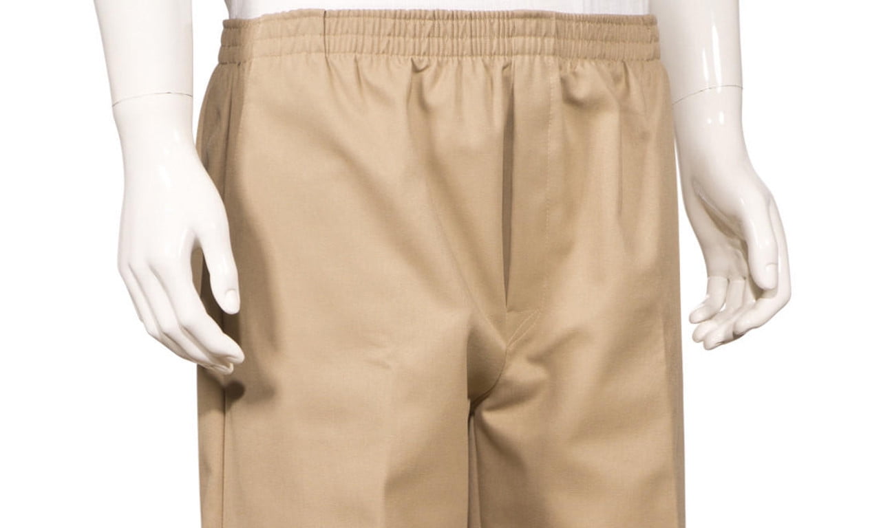 Men's Full Elastic Waist PullOn Pants with Mock Fly