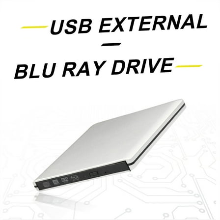 Genuine Bluray Burner External USB 3.0 Super Slim DVD BD Recorder Drive Silver