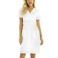 thumbnail image 1 of Women Scrubs Top Solid Color Short Sleeve V Neck Suits Sets With Pocket Spring Summer Daily Nursing Uniforms Nursing Care Working Uniforms, 1 of 4