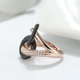 thumbnail image 6 of Interlinking Statement Ring for Women Rose Gold Sterling Plated Sterling Silver Black CZ Ginger Lyne, 6 of 6