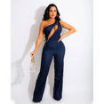 thumbnail image 2 of Vedolay Womens Jumpsuits Dressy Women's Bodycon Long Sleeve Ribbed Zipper One Piece Pants Rompers Jumpsuits,Dark Blue 3XL, 2 of 5