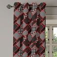 thumbnail image 3 of Ambesonne Shapes Grommet Curtain, Geometric Retro Illustration, 50" x 63", Scarlet White Black, 3 of 6