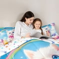 thumbnail image 5 of Castle Fairy Kawaii Bow Cat Girl Twin Comforter Sets,Happy Easter Eggs Bedding Set, 5 of 8