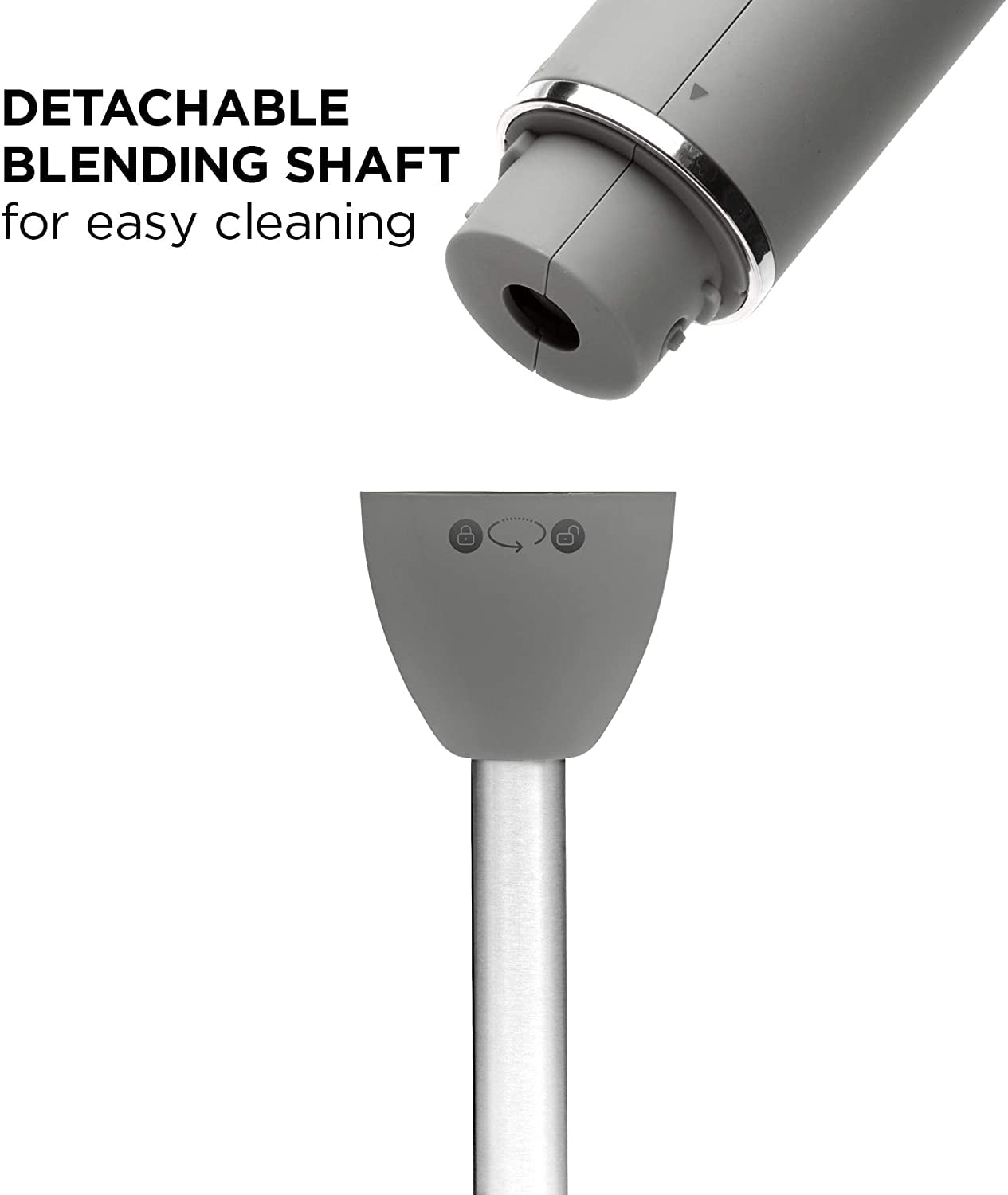 Powerful Immersion Hand Blender with Stainless Steel Blades, 2-Speed Control for Smoothies, Soups & Sauces,
