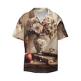 thumbnail image 3 of Balery Vintage Floral Vase With Books Men's Casual Button Down Shirt Short Sleeve Textured Summer Cuban Beach Shirts-4X-Large, 3 of 7