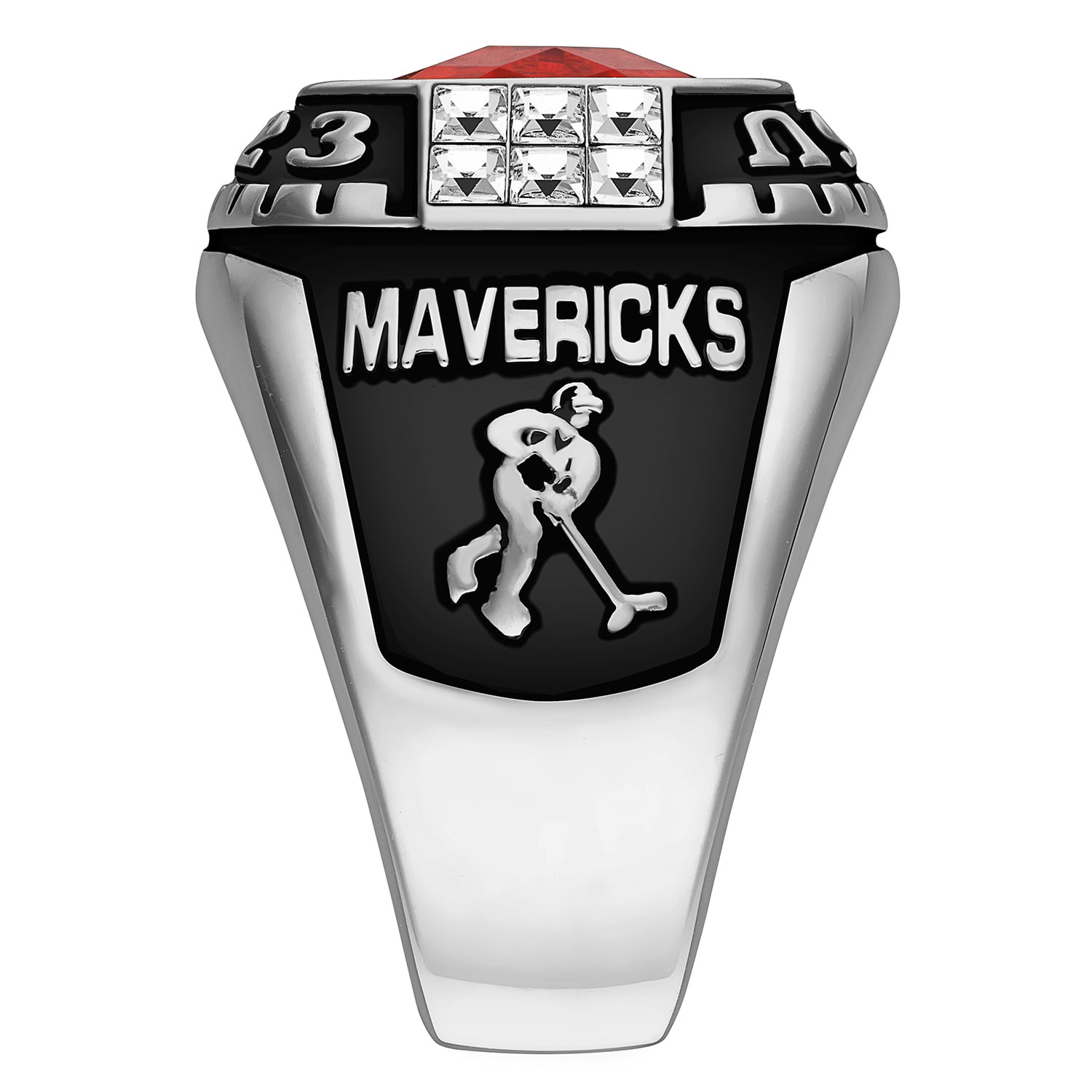 Order Now for 2025 Graduation, Freestyle Men's Silver Cushion Birthstone & CZ Class Ring, Personalized, High School or College Graduation