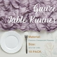 thumbnail image 3 of SUNTQ 10 pack Lavender Cheesecloth Table Runner, Bulk 10ft Boho Gauze Cheese Cloth Table Runner for Wedding Bridal Shower, Vintage Rustic Sheer Runner for Fall Thanksgiving Christmas Table Decor, 3 of 6