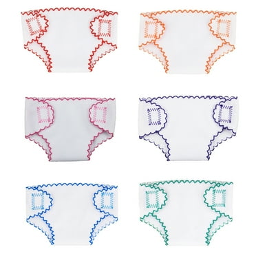 Homemaxs Washable Cloth Little Doll Nappies Accessories, 6 Pcs