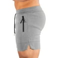 thumbnail image 2 of Hood Crew Men's Workout Shorts with Pockets Gym Slim Fit Jogger Traning Short Pants for Men Lightgray XL, 2 of 4