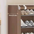 thumbnail image 3 of AuroraX Dustproof Shoe Rack with Curtain Cover Cabinet 10 Tier Tall Closed Shoe Rack Organizer Coffee Free Standing Corner Space-Saving Sturdy Shelf Holds 30 Pairs Shoe Storage for Closet,Entryway, 3 of 3