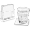thumbnail image 2 of Set of 4 4" Square Acrylic Lucite Coasters with Holder, 2 of 6