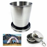 Stainless Steel Collapsible Cup Portable Outdoor Travel Folding Telescopic Chain