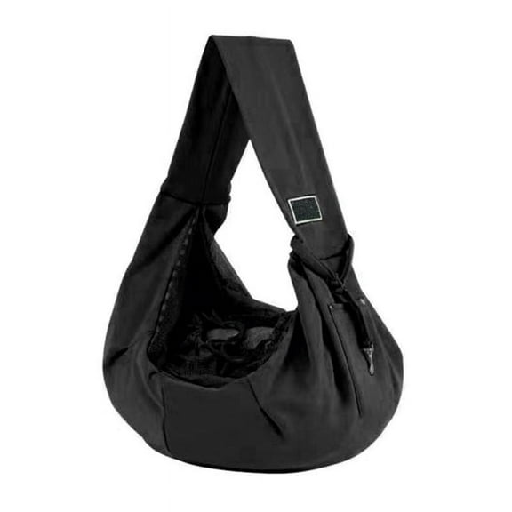 Lightweight Breathable Mesh Pet Carrier Bag with Adjustable Strap for Dogs and Cats Foldable Design for Travel Comfortable and Safe with Hook and Loop Closure (Black)