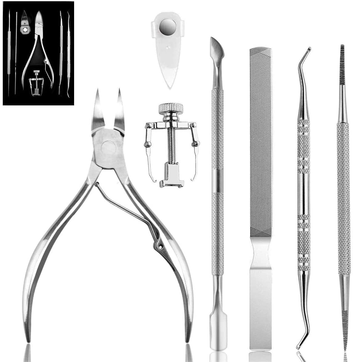 Ingrown Toenail Clipper Set 7 IN 1 Premium Stainless Steel Toenail Scissors Pedicure Clippers