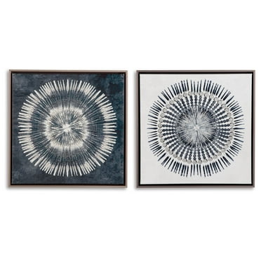 Signature Design by Ashley Contemporary Monterey Wall Art (Set of 2)  Blue/White