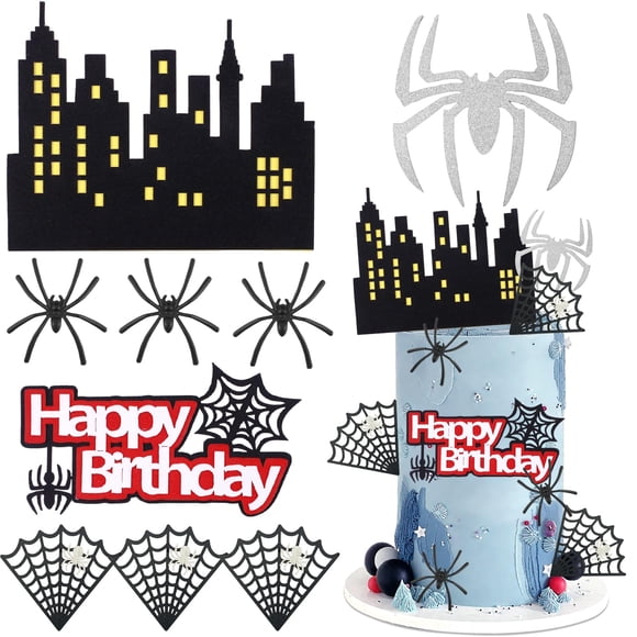 Fiesta de Halloween con temática de arañas y telarañas de Cake Toppers ZWLIYCHN
