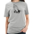 thumbnail image 3 of Plus Size Praying Hands Graphic Design Unisex Short Sleeve Cotton Jersey T-Shirt - Heather Grey XL, 3 of 4