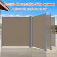 thumbnail image 5 of NAWAY 71'' x 236'' Retractable Side Awning, 280 GSM Retractable Folding Privacy Screen Waterproof & UV-Resistant Privacy Awning for Outdoor-Light Brown, 5 of 7