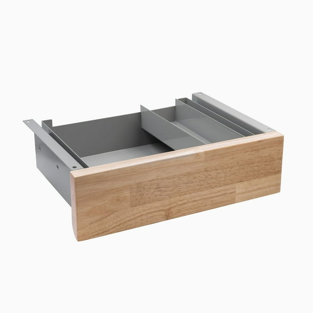 Desky Tiroir Minimal sous le Bureau - Hévéa Naturel / Gris