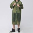 thumbnail image 2 of Imperméables Portables en EVA pour Adultes, Ponchos de Pluie Réutilisables avec Capuches et Manches Imperméables Légers, Vert Armée, 2 of 5