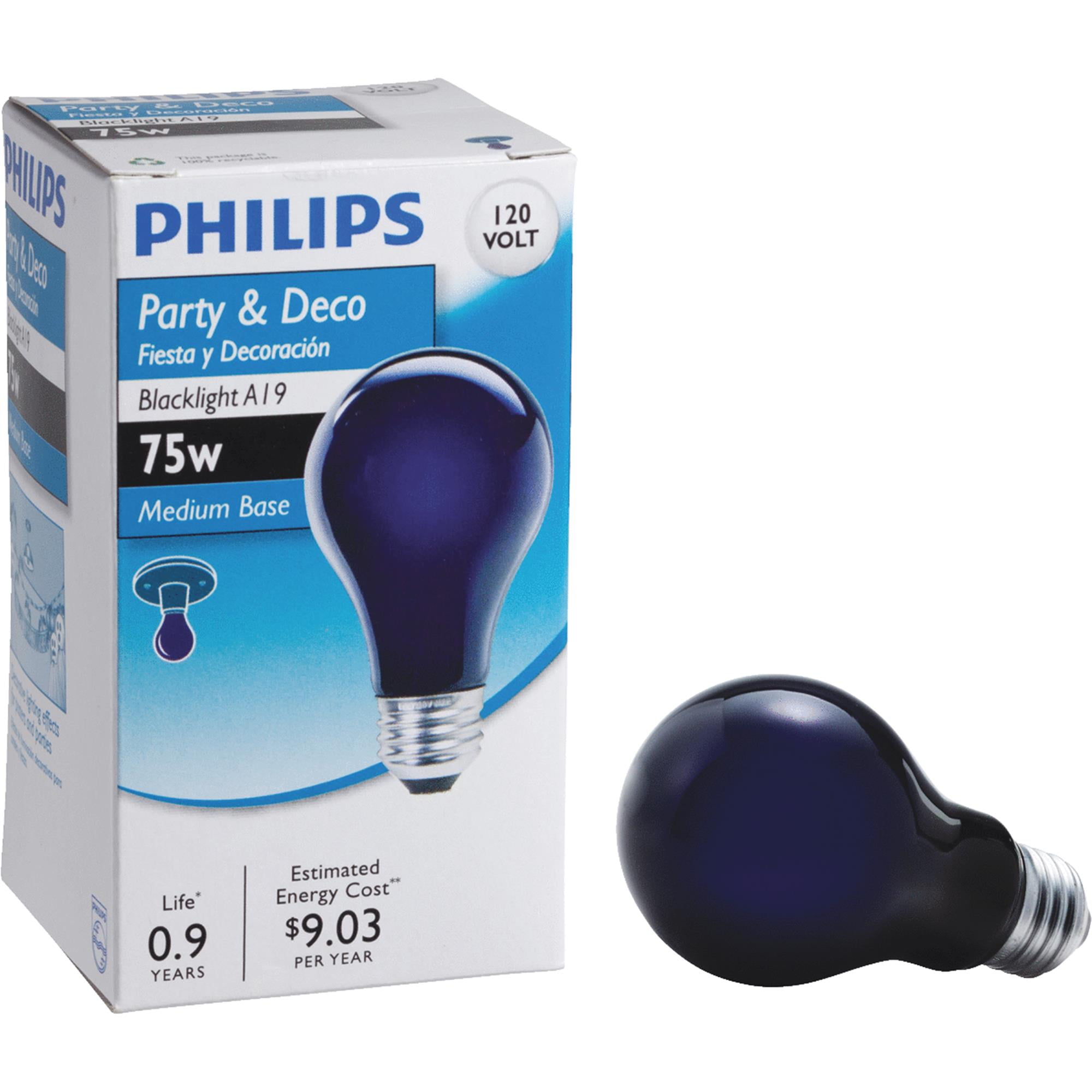 Philips 75W A19 Incandescent Blacklight Bulb